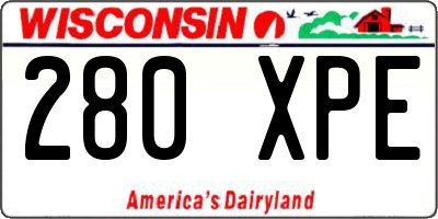 WI license plate 280XPE