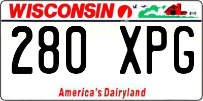 WI license plate 280XPG