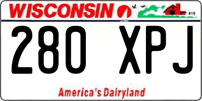 WI license plate 280XPJ