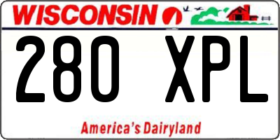 WI license plate 280XPL