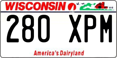 WI license plate 280XPM