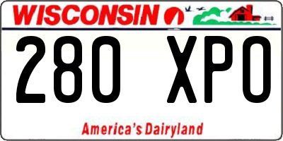 WI license plate 280XPO