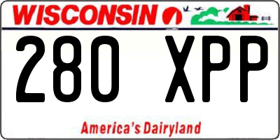 WI license plate 280XPP