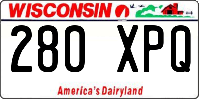 WI license plate 280XPQ