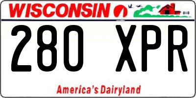WI license plate 280XPR