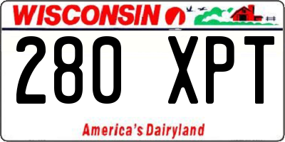 WI license plate 280XPT