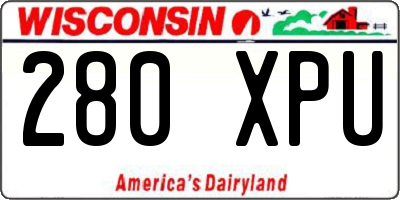 WI license plate 280XPU