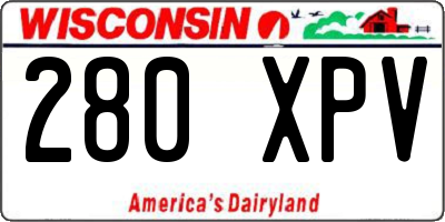 WI license plate 280XPV
