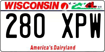 WI license plate 280XPW