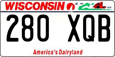 WI license plate 280XQB