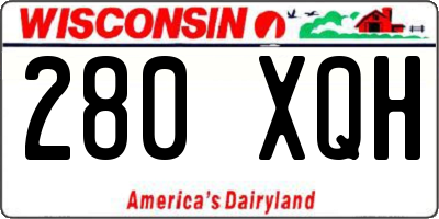 WI license plate 280XQH