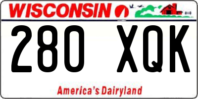 WI license plate 280XQK