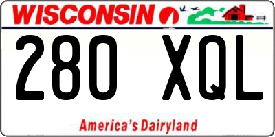 WI license plate 280XQL