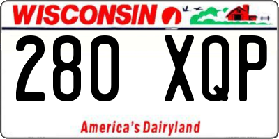 WI license plate 280XQP