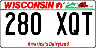 WI license plate 280XQT