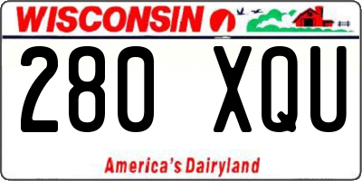 WI license plate 280XQU