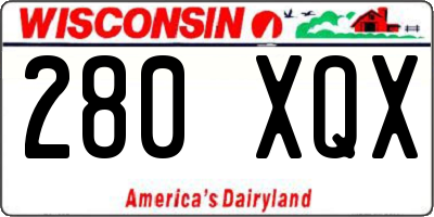 WI license plate 280XQX