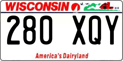 WI license plate 280XQY