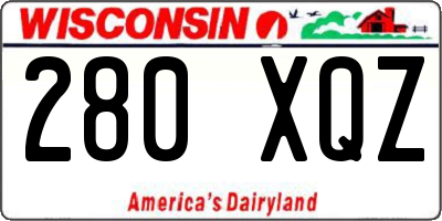 WI license plate 280XQZ