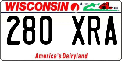 WI license plate 280XRA