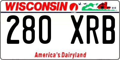 WI license plate 280XRB
