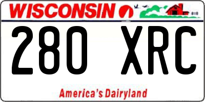 WI license plate 280XRC