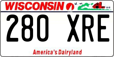 WI license plate 280XRE