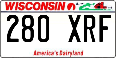WI license plate 280XRF