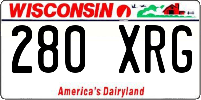 WI license plate 280XRG