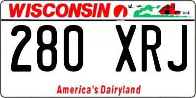 WI license plate 280XRJ