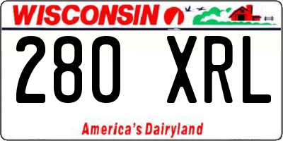 WI license plate 280XRL