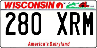 WI license plate 280XRM