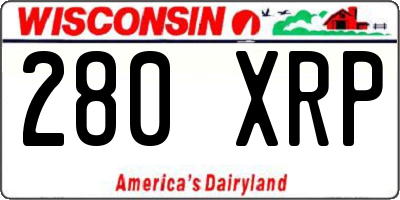 WI license plate 280XRP