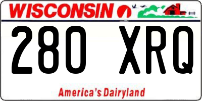 WI license plate 280XRQ