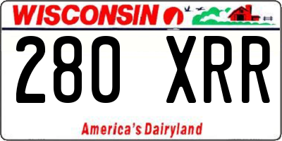 WI license plate 280XRR