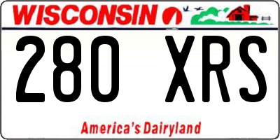 WI license plate 280XRS