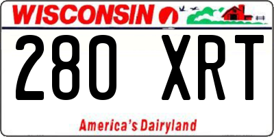 WI license plate 280XRT