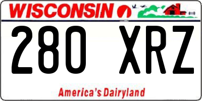 WI license plate 280XRZ