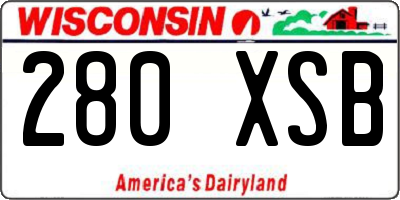 WI license plate 280XSB