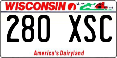 WI license plate 280XSC