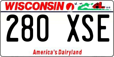 WI license plate 280XSE