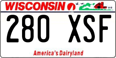 WI license plate 280XSF