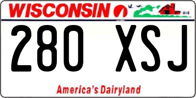 WI license plate 280XSJ