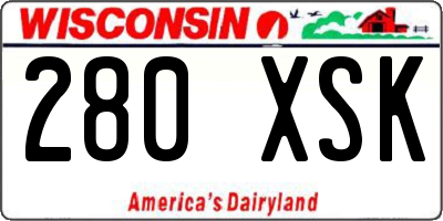 WI license plate 280XSK