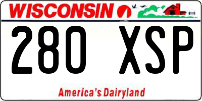 WI license plate 280XSP
