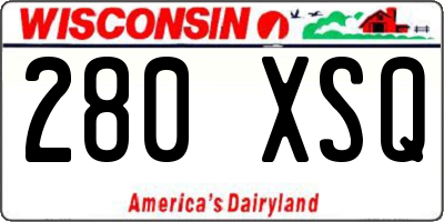 WI license plate 280XSQ