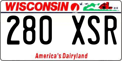 WI license plate 280XSR