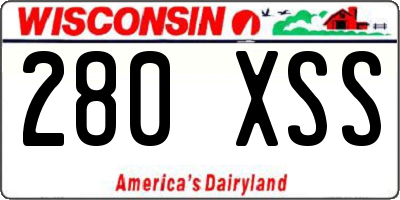 WI license plate 280XSS