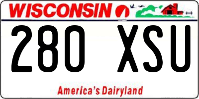 WI license plate 280XSU
