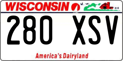 WI license plate 280XSV